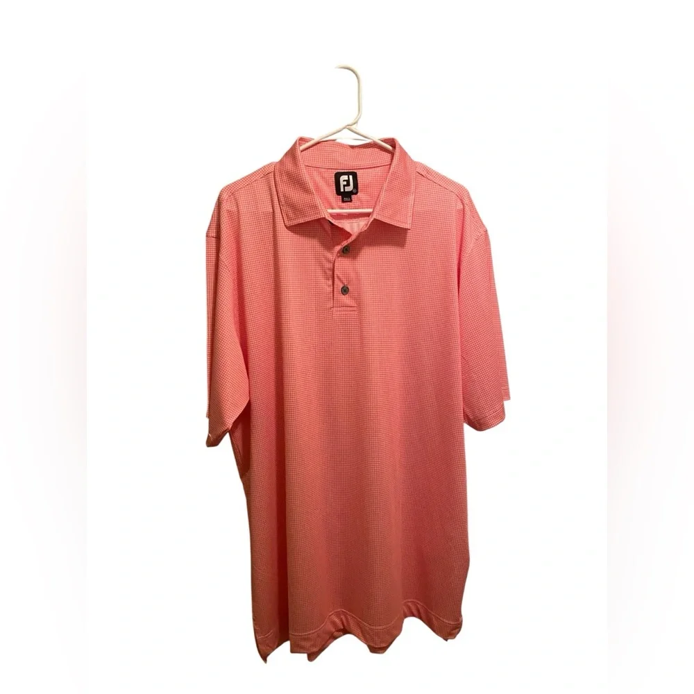 FootJoy Men's Pink‎ Patterned Polo Shirt. Size extra large. Good condition